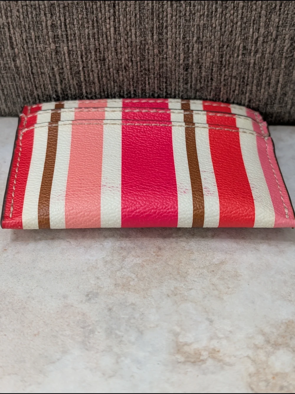 Coach Peyton Multi Stripe ID Card Case GUC